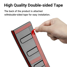 Hugeek adhesive edge detail showing backing film removed for secure installation benefit