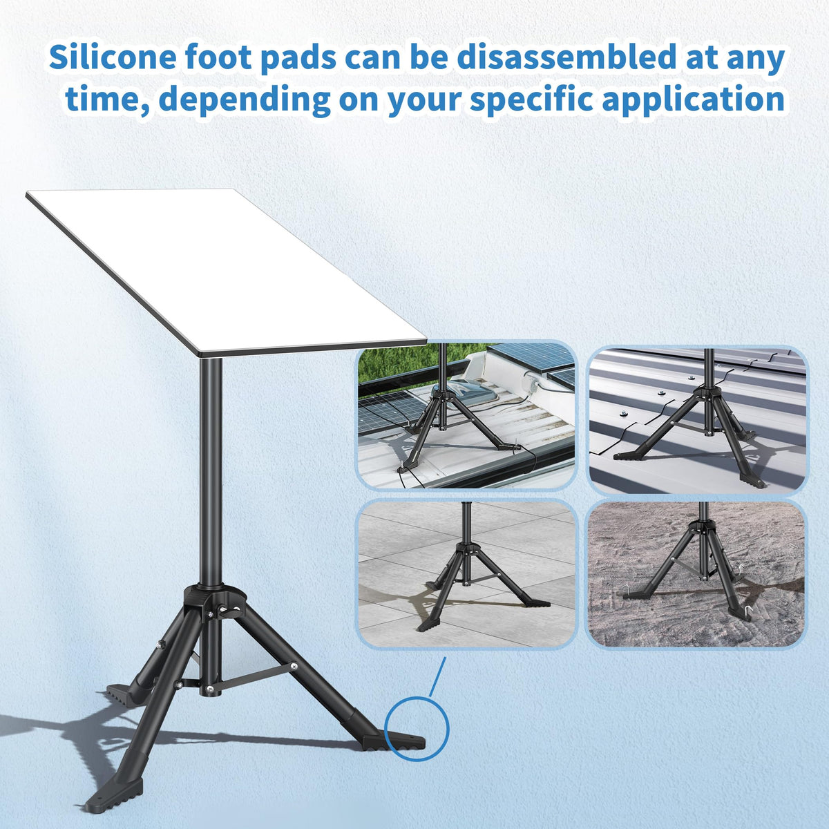 Hugener tripod anchor and guyline attachment illustrating wind stabilization benefit