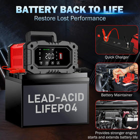 Huiaipaic connected to a car battery demonstrating fast charging benefit