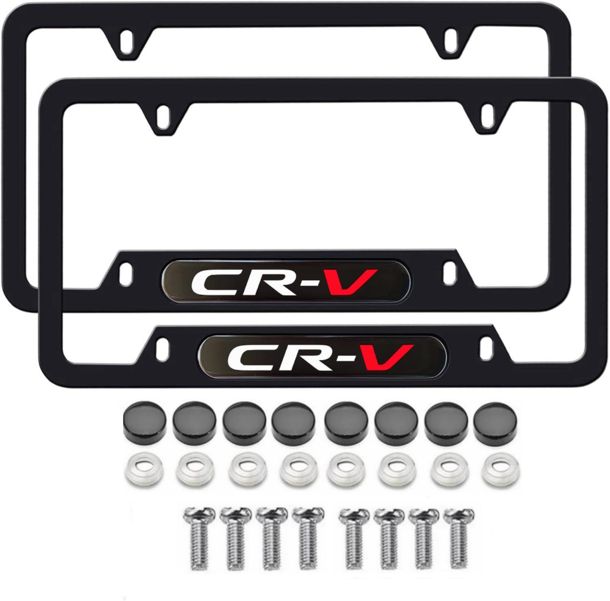 HUIANTS front view aluminum license plate frame showing clean fit and polished look