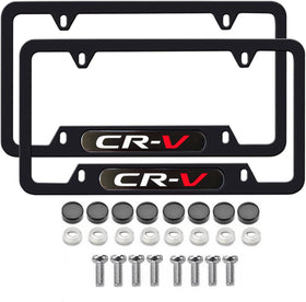 HUIANTS front view aluminum license plate frame showing clean fit and polished look