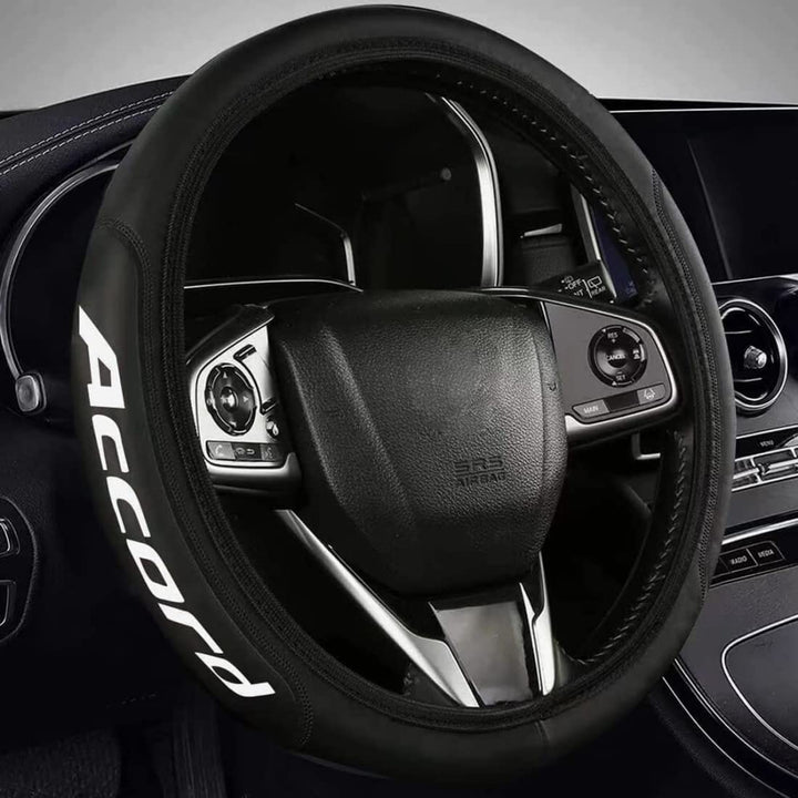 HUIANTS white steering wheel cover front view improves cabin style