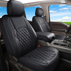 Huidasource front seat covers full view showing clean protection and refreshed interior