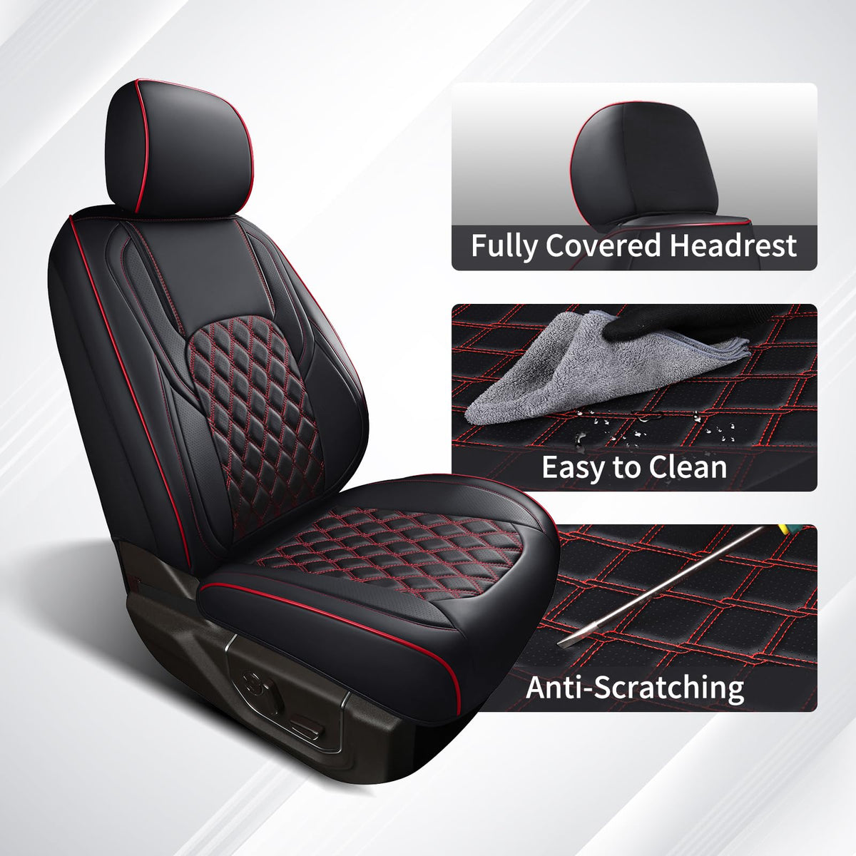 Huidasource headrest covers set fitted and matching seat design