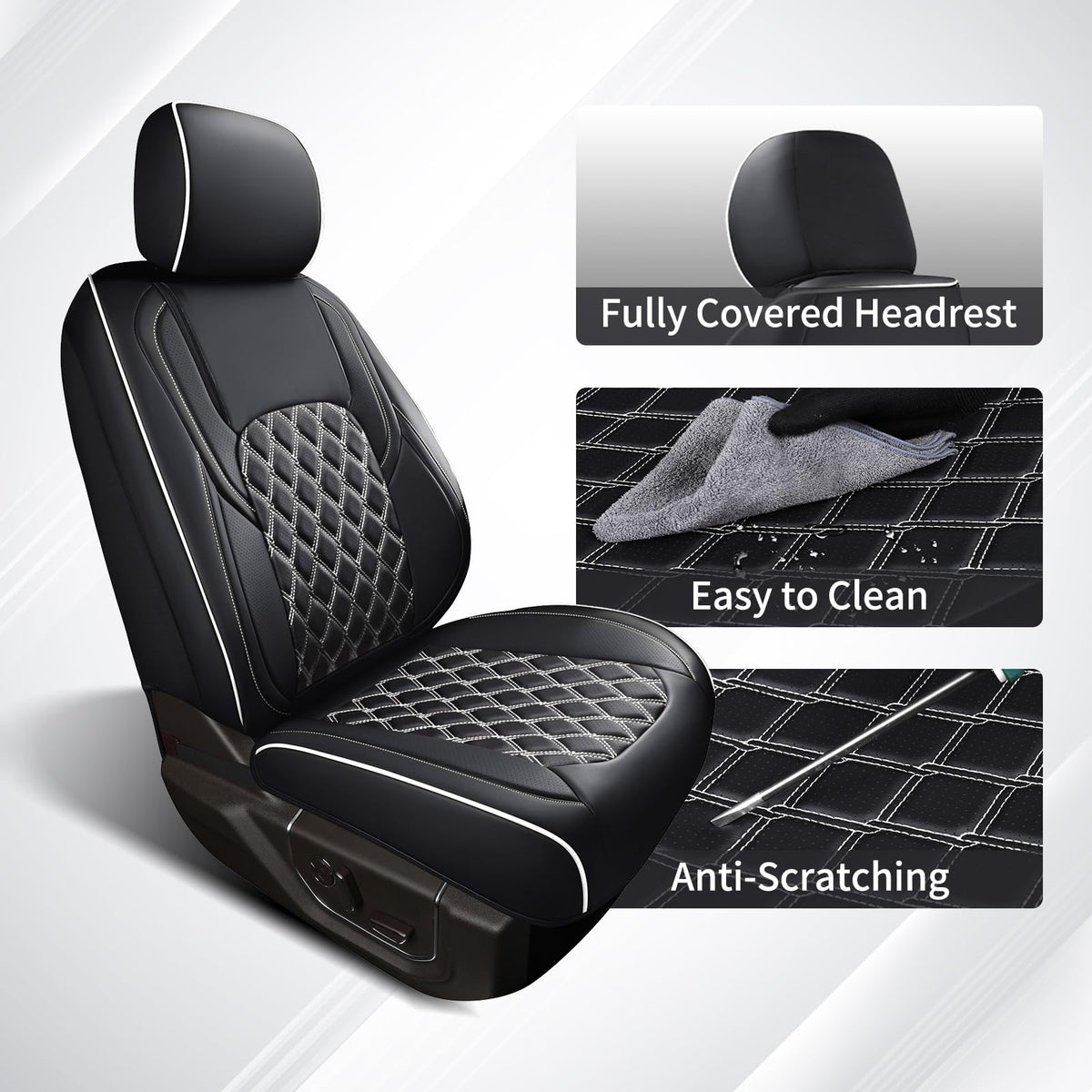 Huidasource five headrests set showing uniform styling and complete coverage benefit