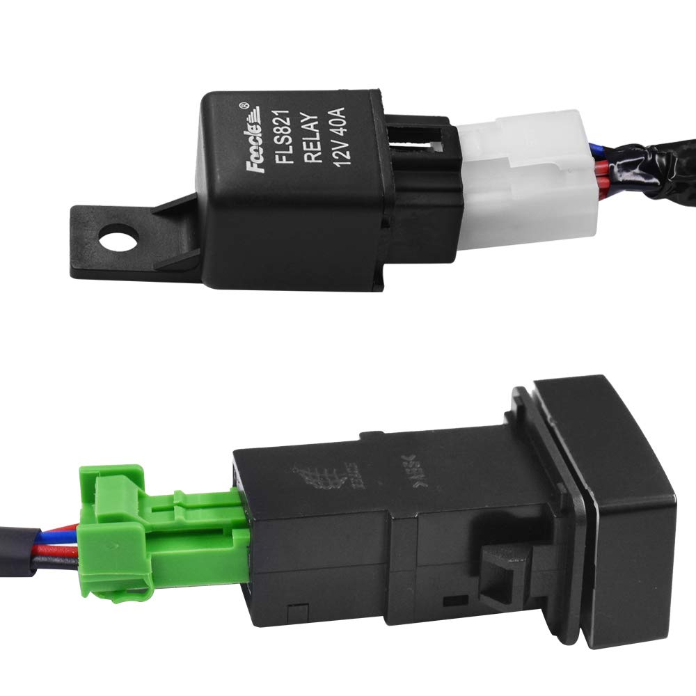HUIQIAODS push-button switch close-up showing LED indicator benefit clear on/off status