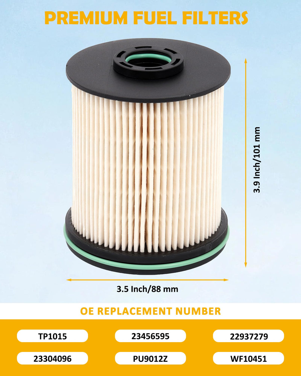 Humoony filter next to ruler showing compact size and correct fitment
