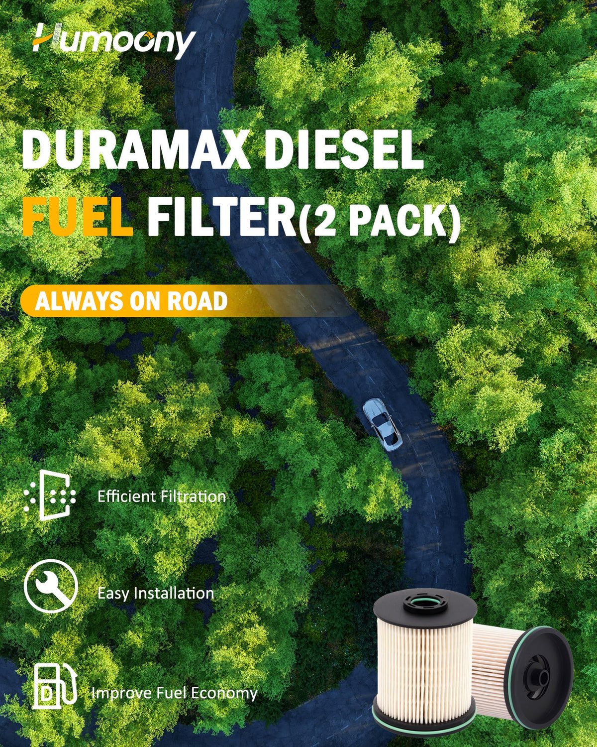 Humoony filter in truck service scene demonstrating practical installation benefit