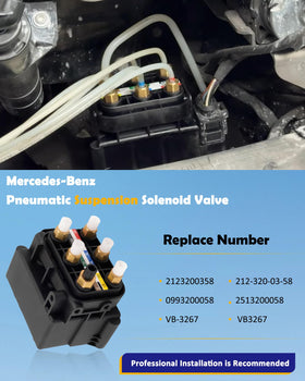 Humoony valve block mounted in engine bay restoring proper ride height benefit