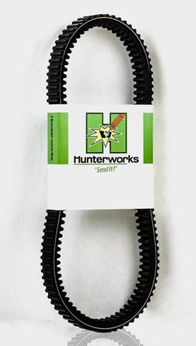 Hunterworks front packaging showing replacement belt and compatibility labels for quick identification