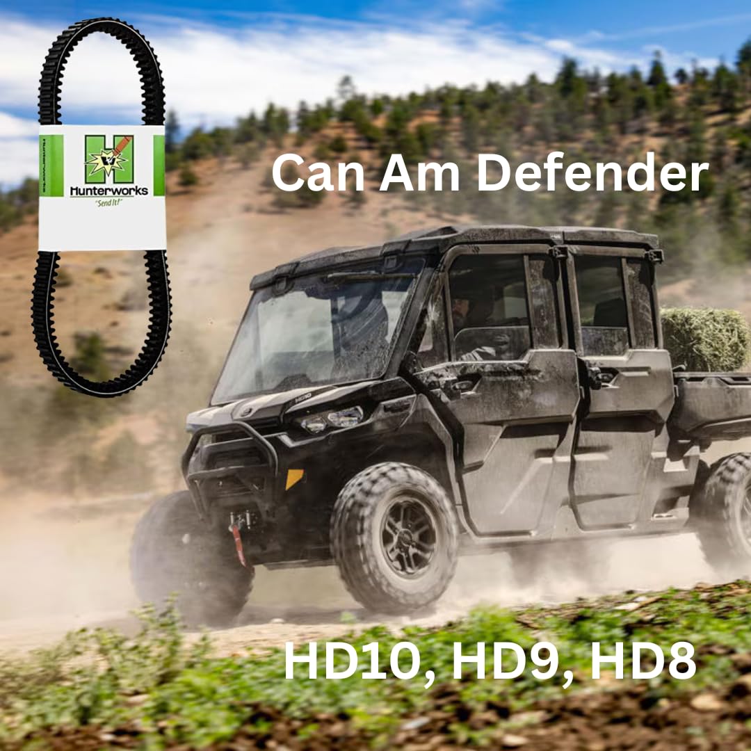 Hunterworks belt with Defender on trail illustrating rugged performance and heavy-load capability