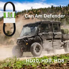 Hunterworks belt with Defender on trail illustrating rugged performance and heavy-load capability