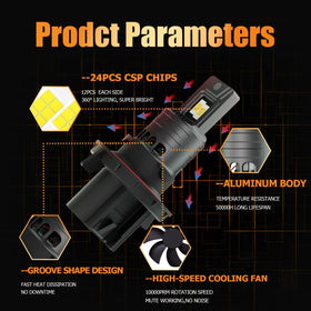 HUOKEDS close-up of bulb base and emitter showing precise OEM-sized fit