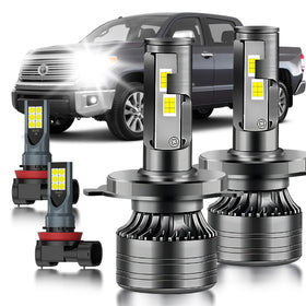 HUOKEDS front view installed in Toyota Tundra showing brighter road visibility