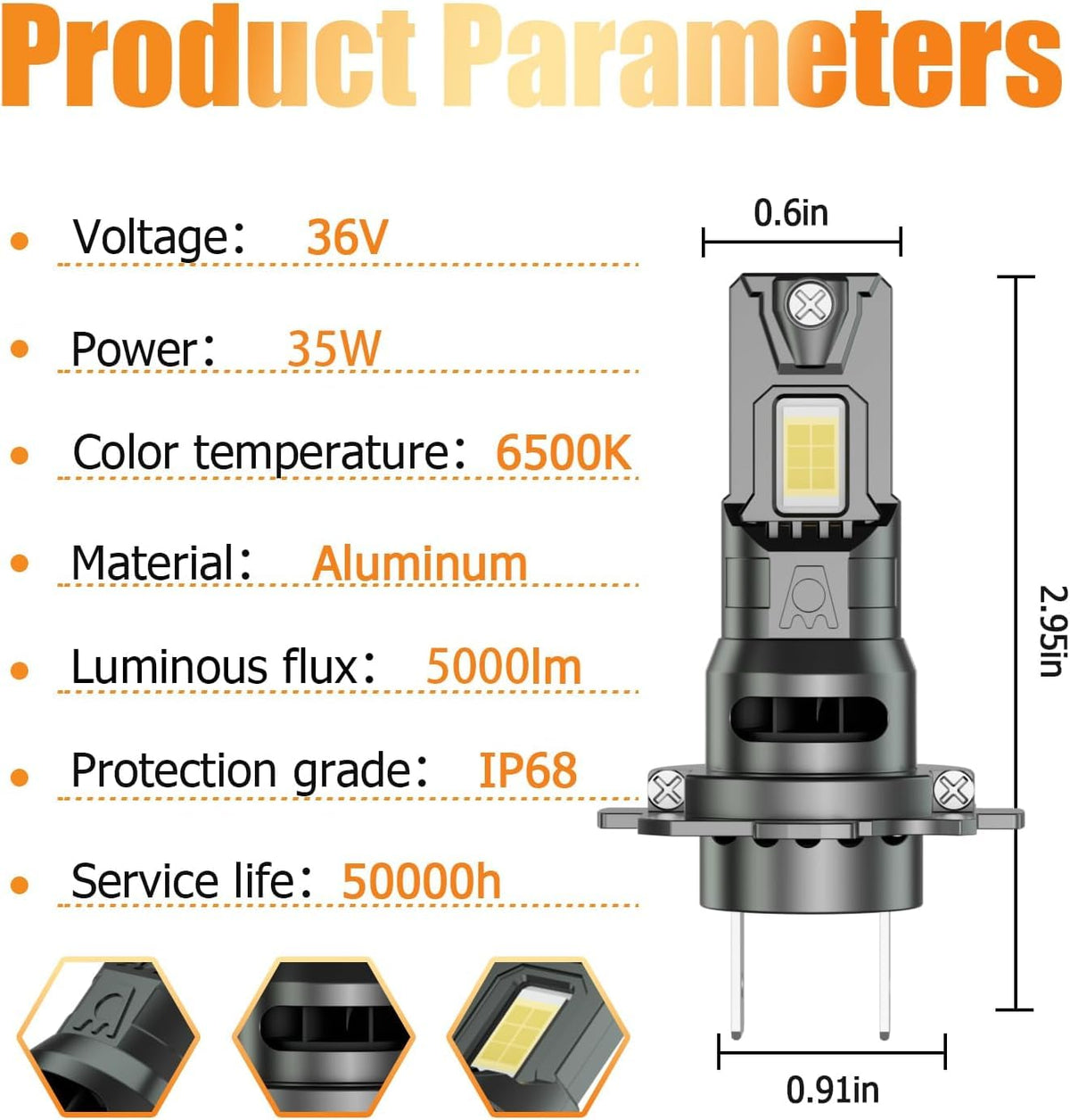 HUOKEDS illuminated Ram ProMaster at night showing brighter road visibility