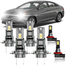 HUOKEDS bulbs installed in Sonata front showing improved visibility and fit