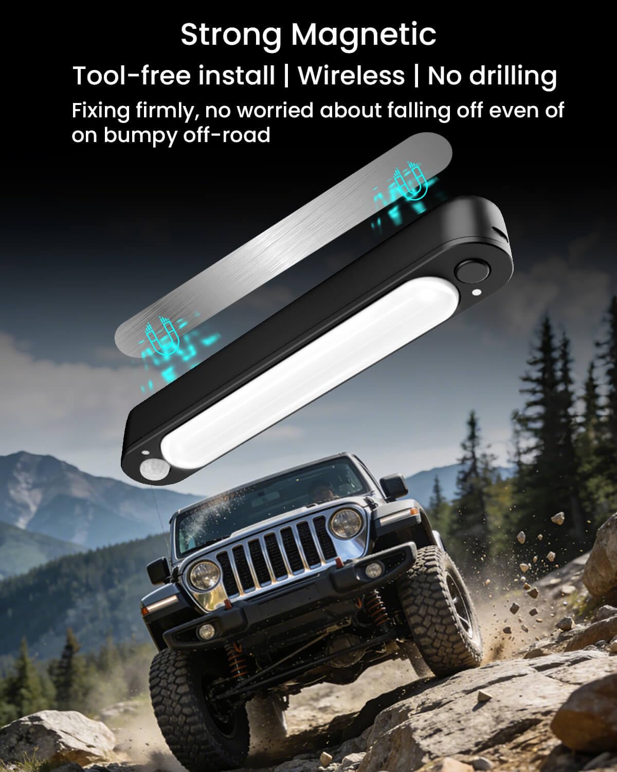 HUOYANGUANG magnetic base attached to vehicle roof for secure mounting