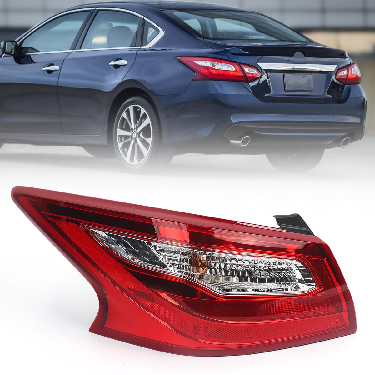 Huray left outer tail light front view showing fit and finish for Nissan Altima benefit: accurate OE appearance