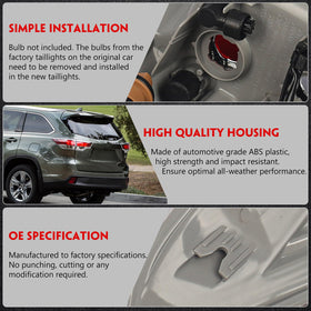 Huray left tail light back housing and connector showing plug-fit for easy installation