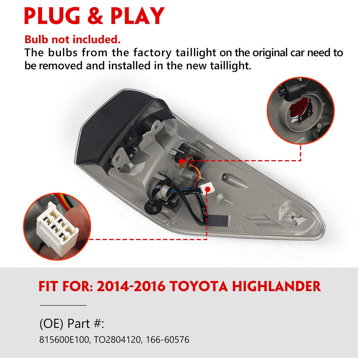 Huray left tail light side profile showing housing depth and mounting alignment