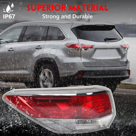 Huray left tail light next to Highlander rear to illustrate scale and correct fit