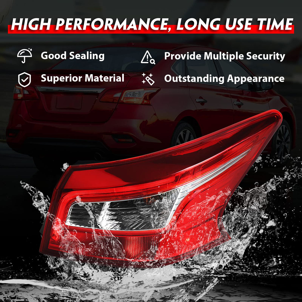 Huray tail light illuminated at night showing bright LED visibility benefit