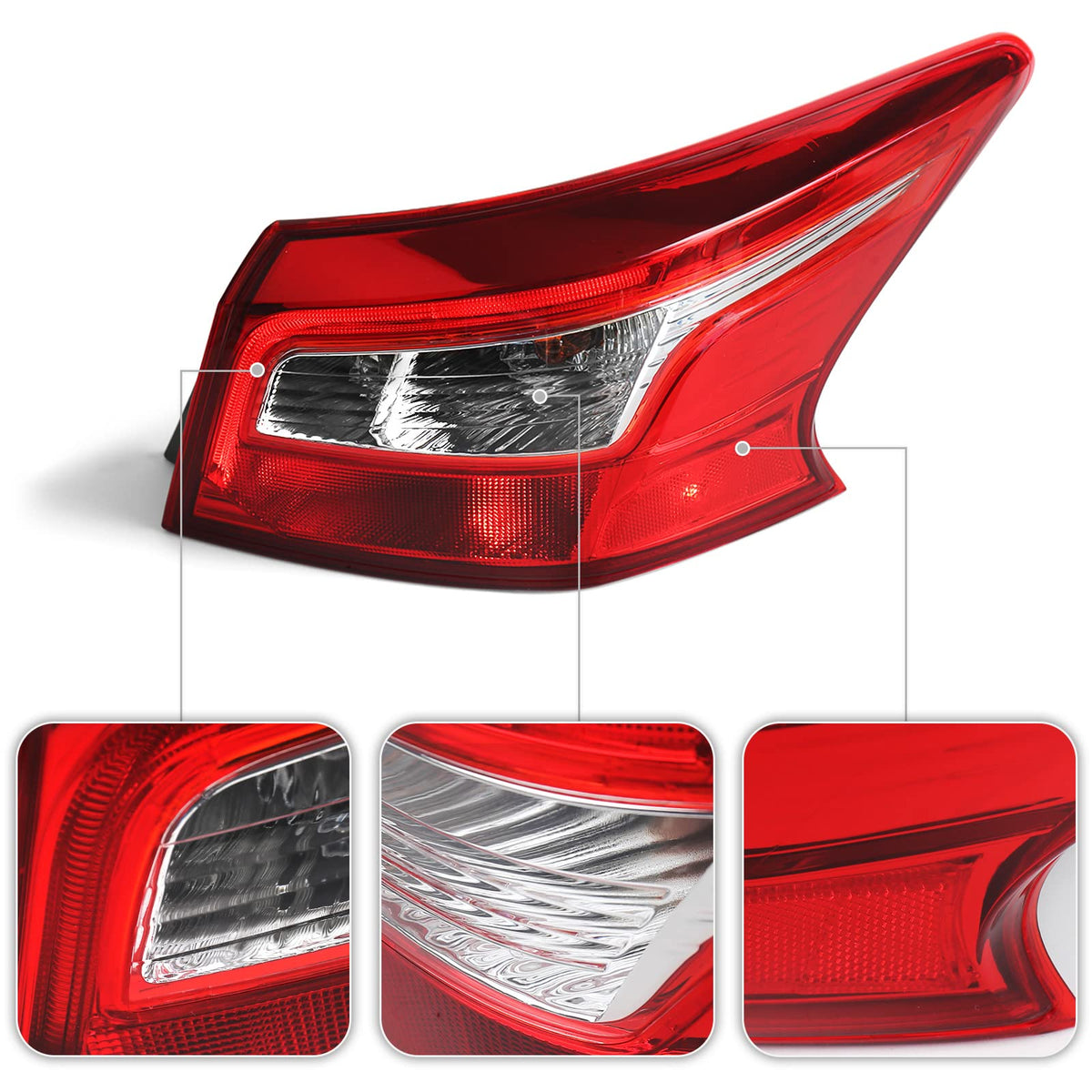 Huray tail light held beside hand showing scale and correct sizing benefit