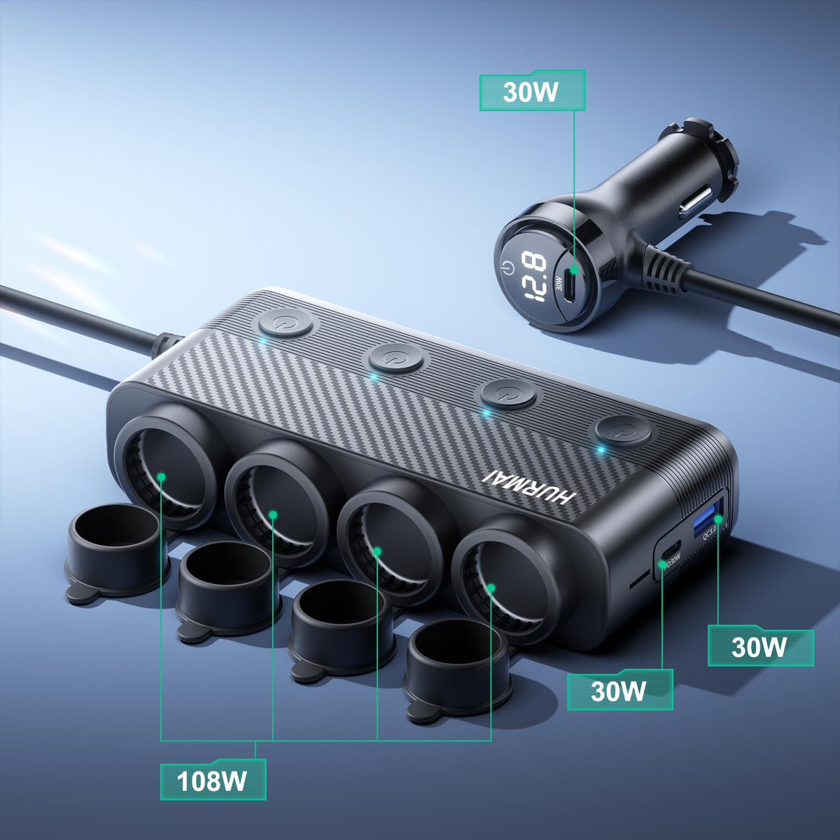 HURMAI LED voltage display close-up monitoring battery health instantly