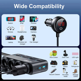 HURMAI close-up of independent switches and USB ports for control