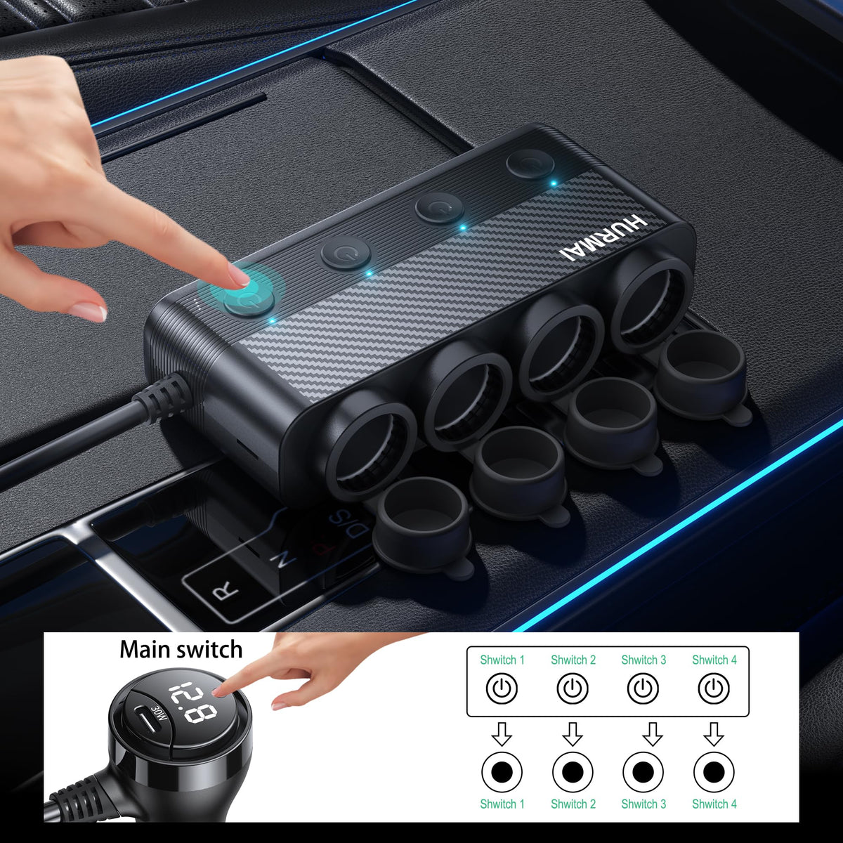 HURMAI individual port switches detail for precise power control