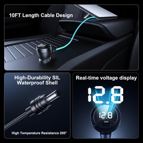 HURMAI 10ft cable in car interior for flexible Starlink Mini placement
