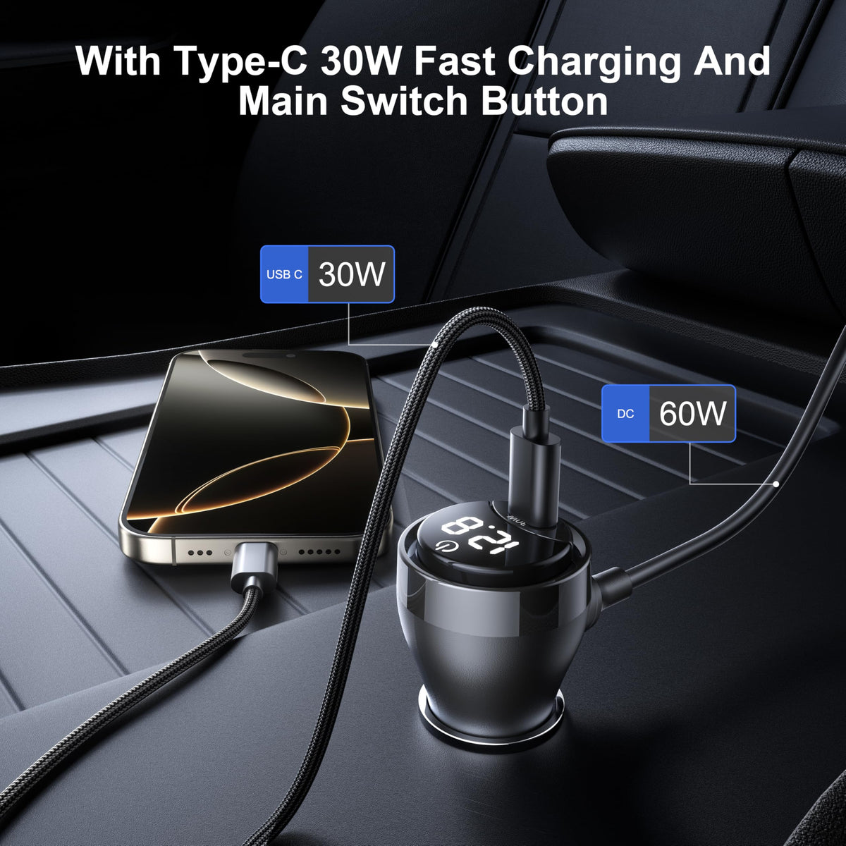 HURMAI USB-C PD 30W adapter view providing device charging convenience