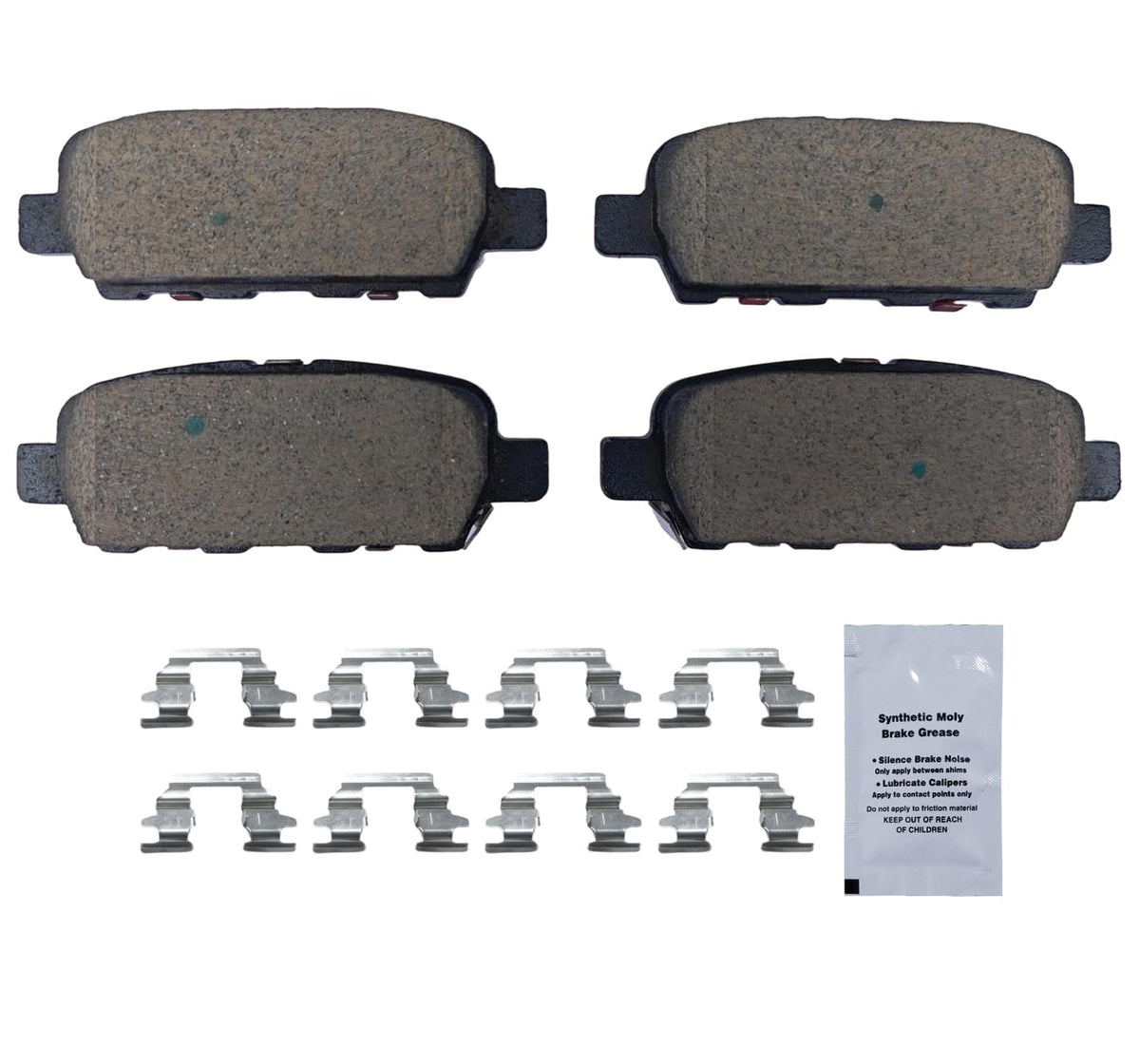 HUSCH brake pad backing plate closeup highlighting firm mounting and durability benefit