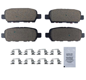HUSCH brake pad backing plate closeup highlighting firm mounting and durability benefit