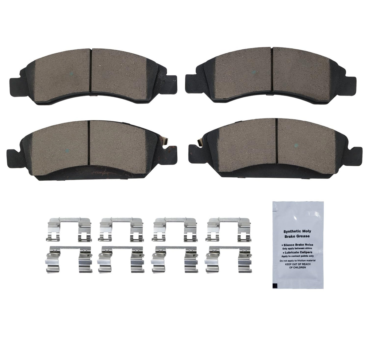 HUSCH brake pad front profile illustrating pad shape and fit accuracy