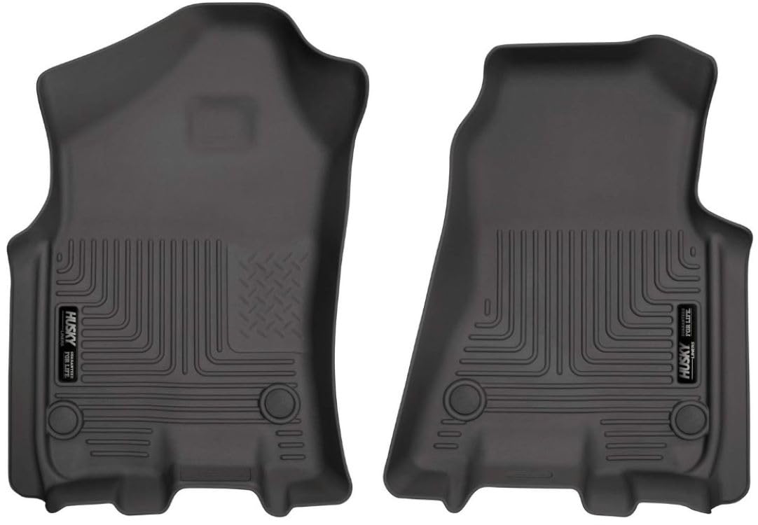 Husky Liners packaging showing front-row 2-piece set, durable protection