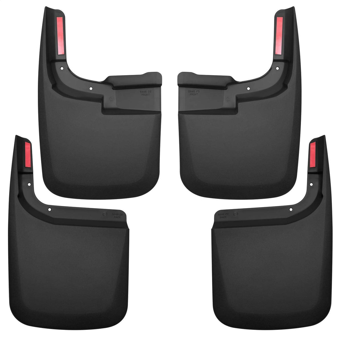 Husky Liners rear mud guards front view showing clean factory-fit and stylish protection