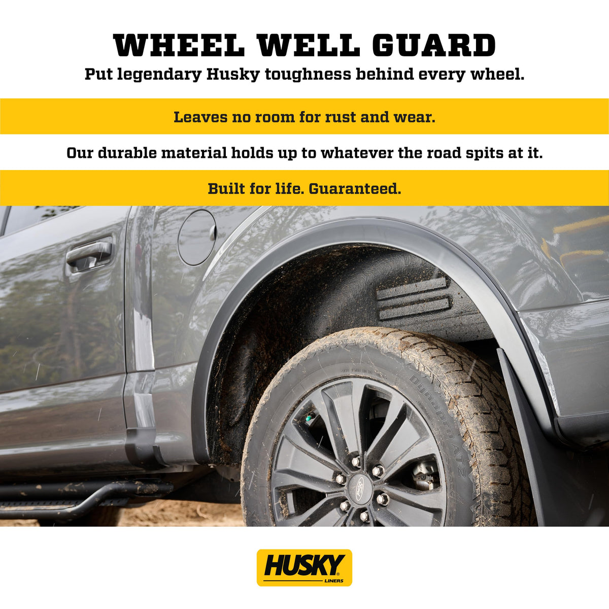 Husky Liners close-up of guard texture highlighting impact-resistant finish and durability