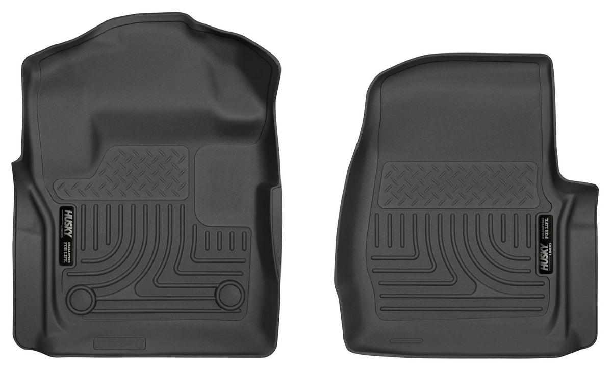Husky Liners Weatherbeater front mats in packaging showing fit and finish benefit
