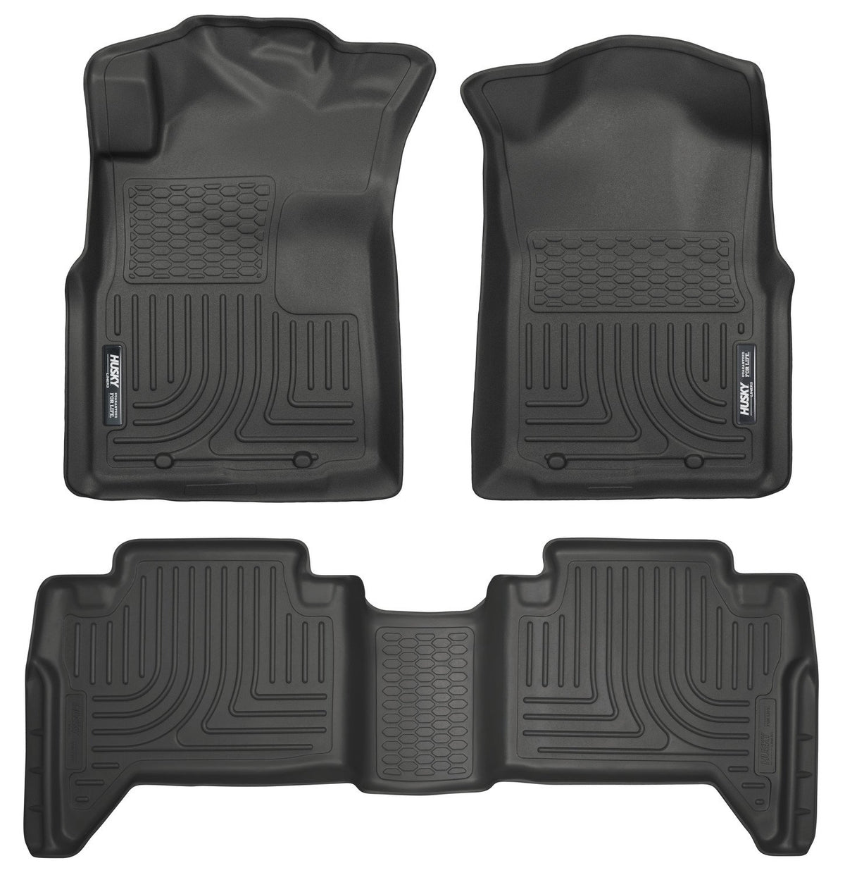 Husky Liners front-row liner overhead view showing full coverage and easy cleaning