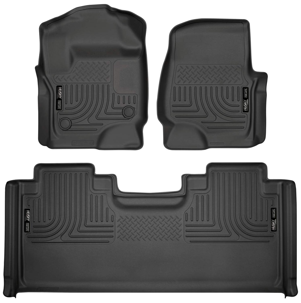 Husky Liners front row view showing precise fit and full protection
