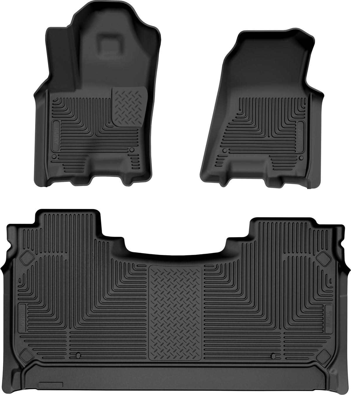 Husky Liners front view showing exact-fit coverage and full protection