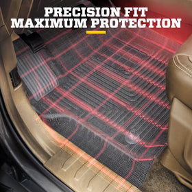 Husky Liners mat beside ruler to show scale and exact fit for truck