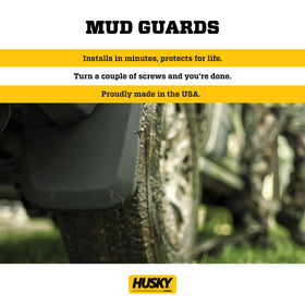 Husky Liners rear mud guard on Ram 3500 SRW protecting paint from debris