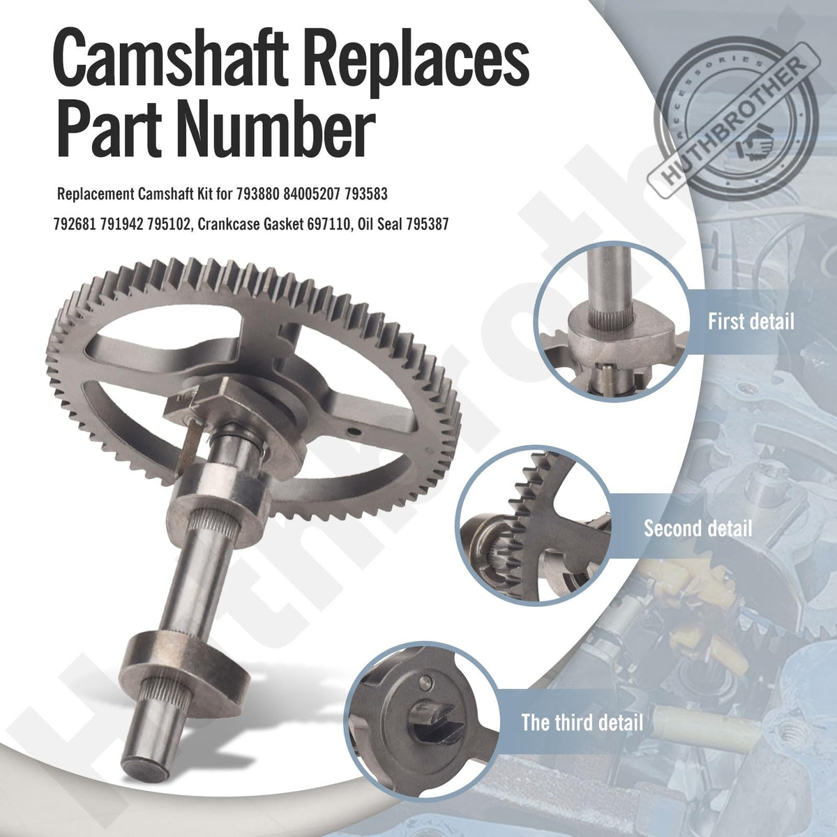 Huthbrother camshaft installed in a vertical engine illustrating correct alignment