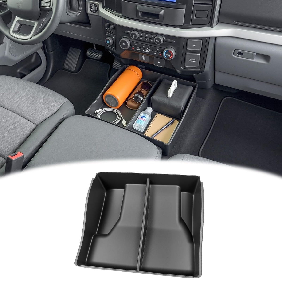 HUYINPJ front view showing fit and neat under-seat storage benefit