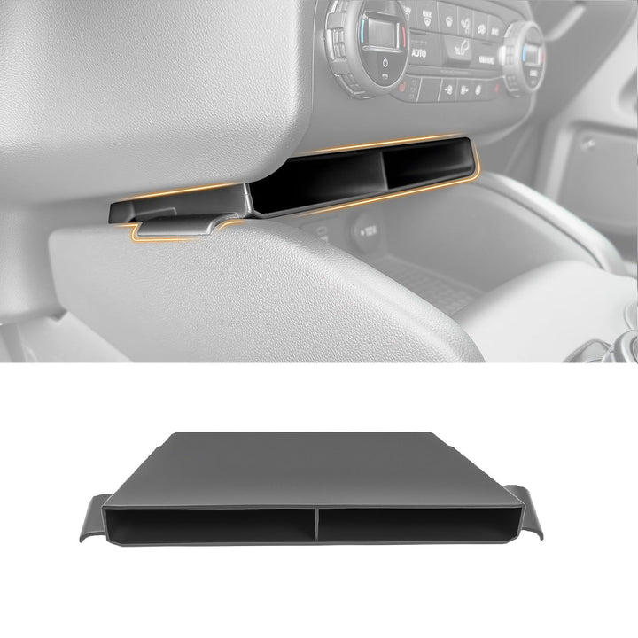 HUYINPJ front view of console insert showing tidy storage benefit