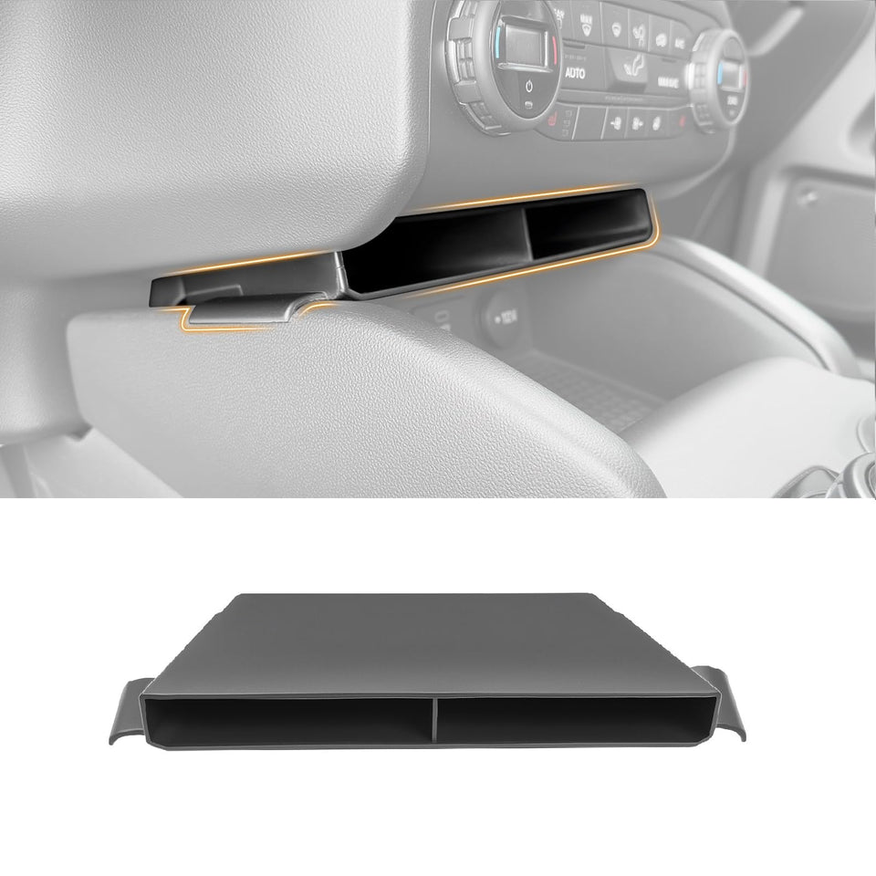 HUYINPJ front view of console insert showing tidy storage benefit
