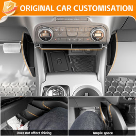 HUYINPJ installed in Ford interior demonstrating tidy storage and easy reach