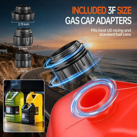 huzjicn hose and four adapters displayed to show compatibility options